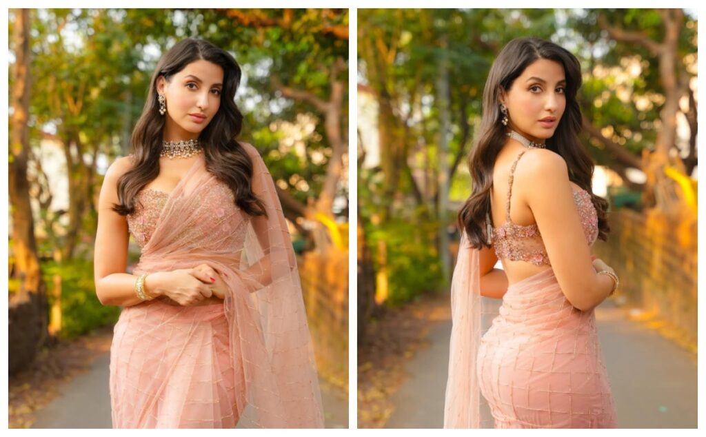 Nora fatehi in Net Saree - Live Times